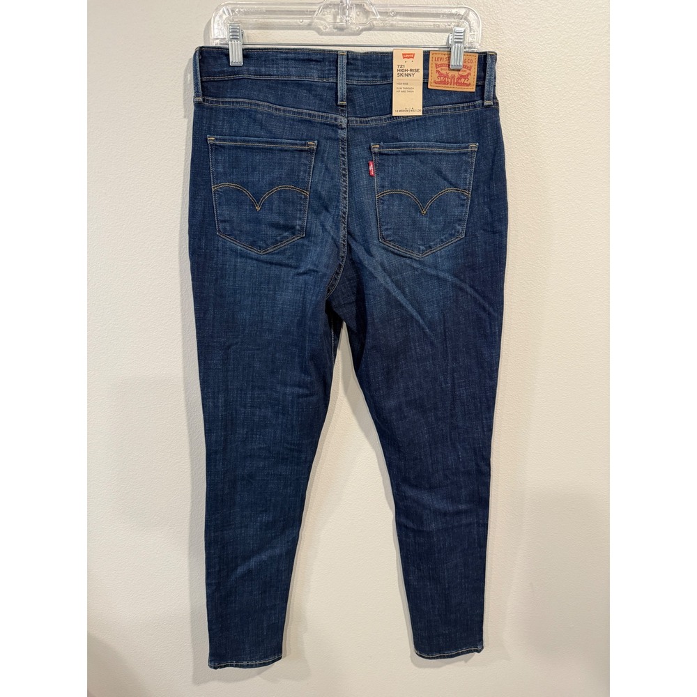 Levi's 721 High Rise Skinny Jeans Dark Wash Women's Size 14 Medium W32 L30 - Picture 6 of 8